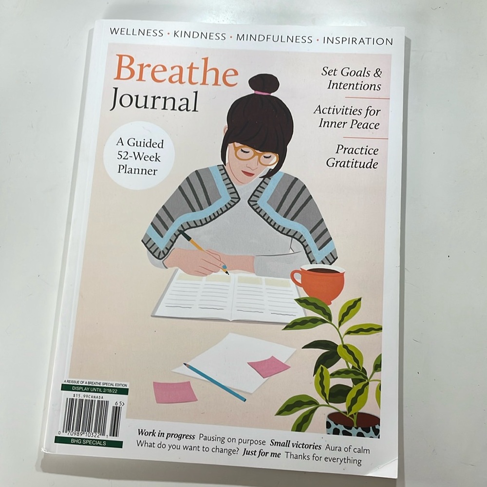 3/$25 Breathe Journal: 52 week guided planner